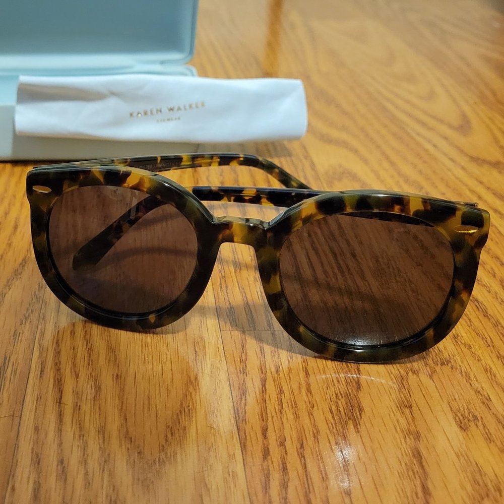 Karen Walker Super Duper Oversized Tortoise Sunglasses